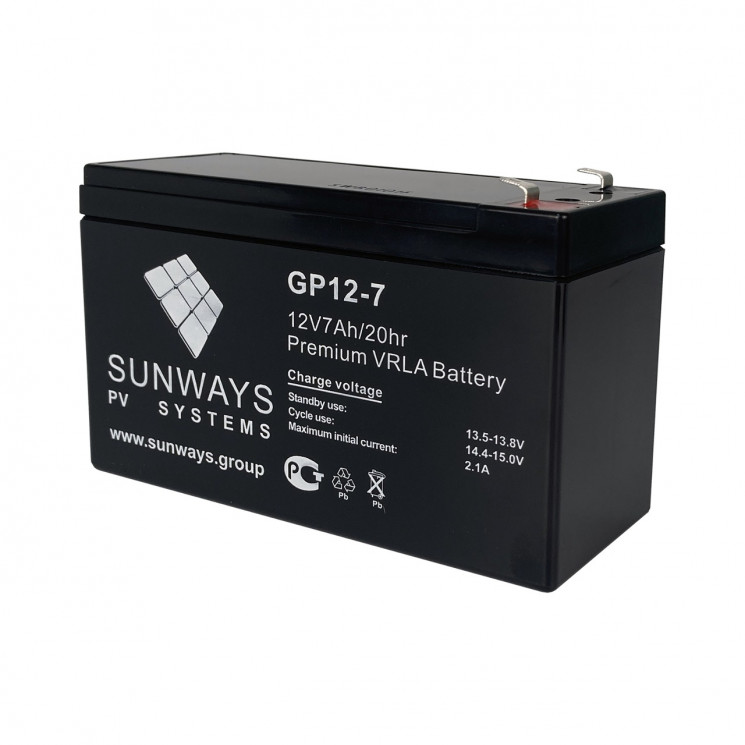Аккумуляторная батарея SUNWAYS GP 12-7 купить в Благовещенске