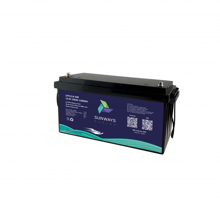 Аккумулятор Sunways Marine LFP12-100 LiFePO4 12V 100A купить в Благовещенске