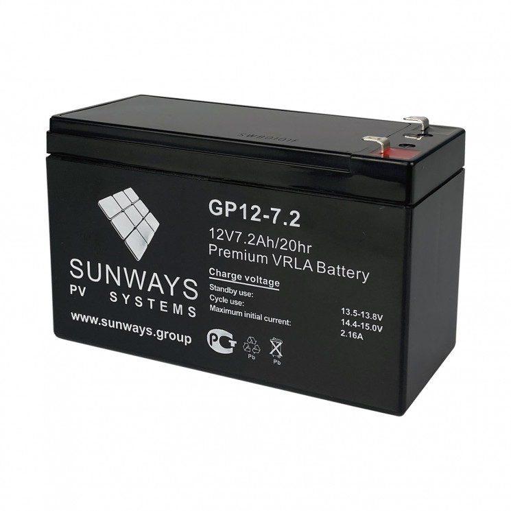 Аккумуляторная батарея SUNWAYS GP 12-7,2 купить в Благовещенске