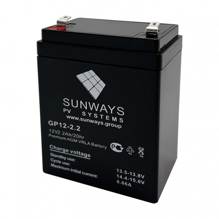 Аккумуляторная батарея SUNWAYS GP 12-2.2 купить в Благовещенске