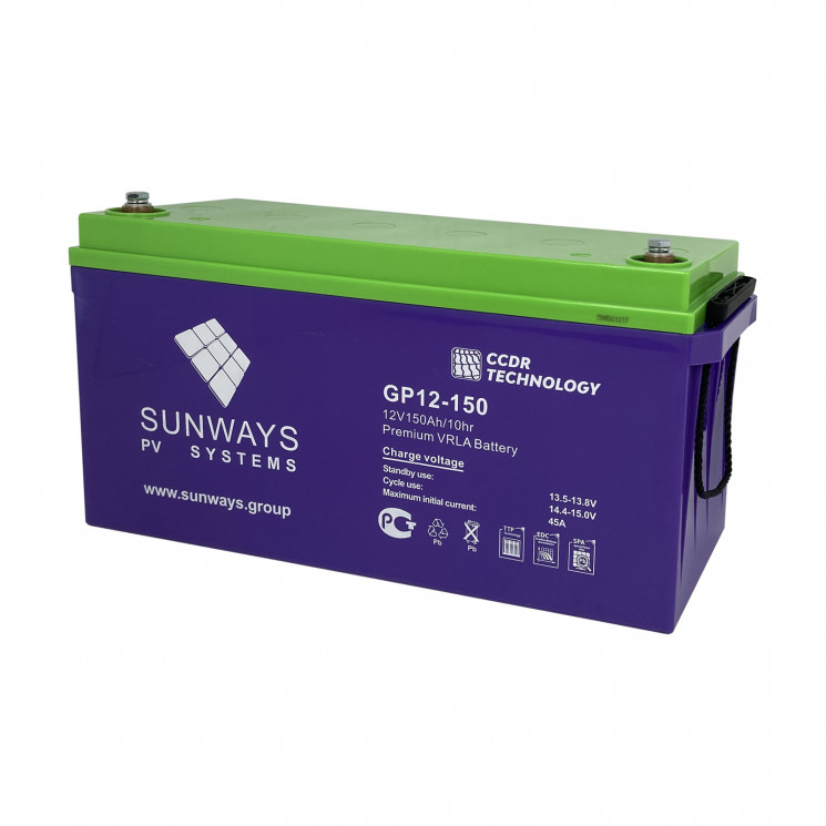 Аккумуляторная батарея SUNWAYS GP 12-150 купить в Благовещенске