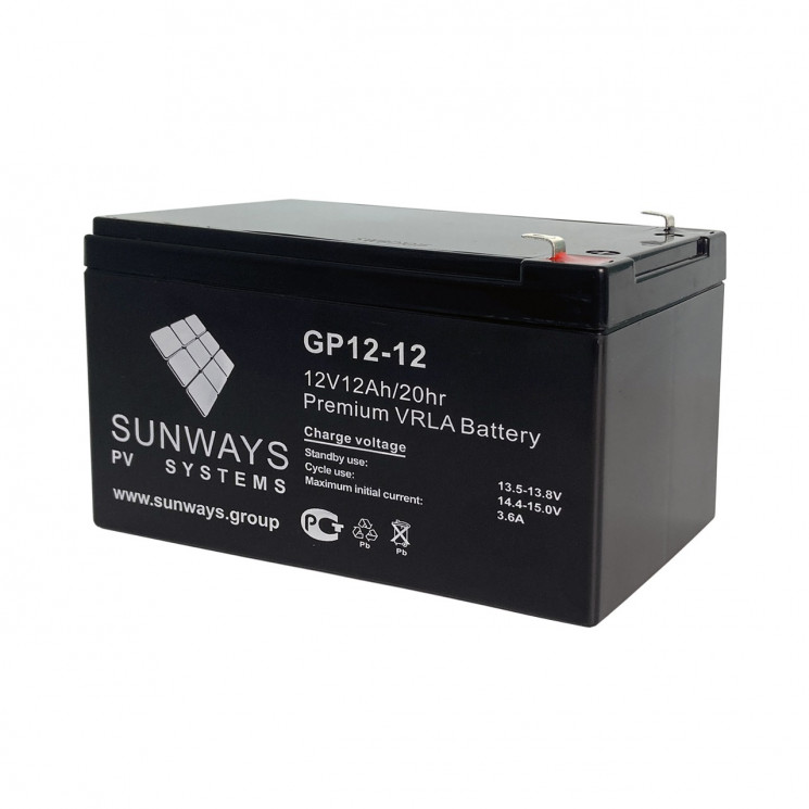 Аккумуляторная батарея SUNWAYS GP 12-12 купить в Благовещенске